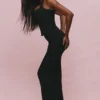 De Maxi Black Panelled Bodycon-rok