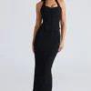 De Maxi Black Panelled Bodycon-rok