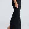 De Maxi Black Panelled Bodycon-rok