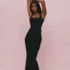 De Maxi Black Panelled Bodycon-rok