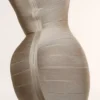 De OG Latte mini-bandagejurk met lange mouwen