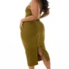 De OG Olive Midi Bandage Jurk