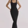 De OG zwarte bandage maxi-jurk