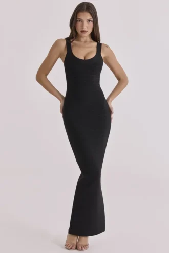 De OG zwarte bandage maxi-jurk