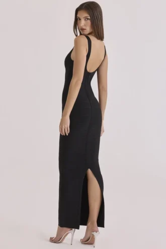 De OG zwarte bandage maxi-jurk