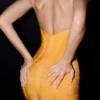 De Sculpt Orange Sherbet midi-bandagejurk