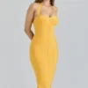 De Sculpt Orange Sherbet midi-bandagejurk