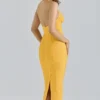 De Sculpt Orange Sherbet midi-bandagejurk