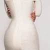 De Super Plunge Vanilla mini-bandagejurk met lange mouwen