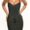 De Supermodel Emerald halternek bandage midi-jurk
