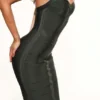 De Supermodel Emerald halternek bandage midi-jurk