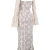 Delilah Vintage crèmekleurige kanten maxi-jurk