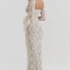 Delilah Vintage crèmekleurige kanten maxi-jurk