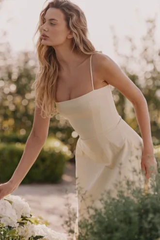 Dolly Lemon Stretch Katoen A-lijn Midi Zomerjurk