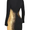 Domenica mini-jurk met zwart-gouden folieprint