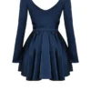 Dominique marineblauwe mini-jurk met diep decolleté