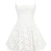 Elara witte mini-jurk met broderie anglaise