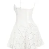Elara witte mini-jurk met broderie anglaise