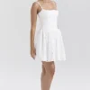 Elara witte mini-jurk met broderie anglaise