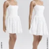 Elara witte mini-jurk met broderie anglaise