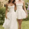 Elara witte mini-jurk met broderie anglaise