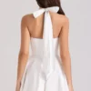 Eleanor witte katoenen playsuit met halternek