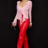 Elenaora Scarlet veganistische leren Broeken