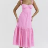 Elia French Pink midi-zomerjurk