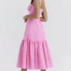 Elia French Pink midi-zomerjurk