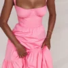 Elia French Pink midi-zomerjurk