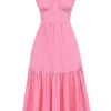 Elia French Pink midi-zomerjurk