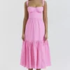 Elia French Pink midi-zomerjurk