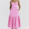 Elia French Pink midi-zomerjurk
