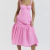 Elia French Pink midi-zomerjurk