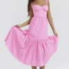 Elia French Pink midi-zomerjurk