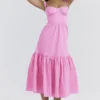 Elia French Pink midi-zomerjurk