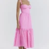 Elia French Pink midi-zomerjurk