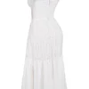 Elia witte midi-zomerjurk met broderie anglaise