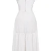 Elia witte midi-zomerjurk met broderie anglaise