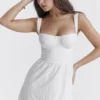 Elia witte midi-zomerjurk met broderie anglaise