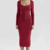 Eliane rode bodycon midi-rok