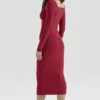 Eliane rode bodycon midi-rok