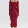 Eliane rode bodycon midi-rok