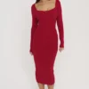 Eliane rode bodycon midi-rok