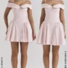 Elida Ballerina Roze Off-Shoulder Minijurk