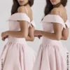 Elida Ballerina Roze Off-Shoulder Minijurk