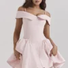 Elida Ballerina Roze Off-Shoulder Minijurk