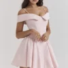 Elida Ballerina Roze Off-Shoulder Minijurk