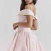 Elida Ballerina Roze Off-Shoulder Minijurk
