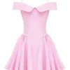 Elida Cotton Candy Twill mini-jurk met blote schouders